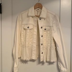 Free People size 2, cream denim jacket